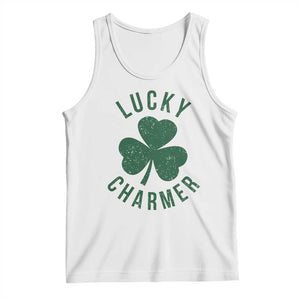 Funny Irish St Patricks Day Shamrock Tank Top Lucky Charmer TS10 White Print Your Wear