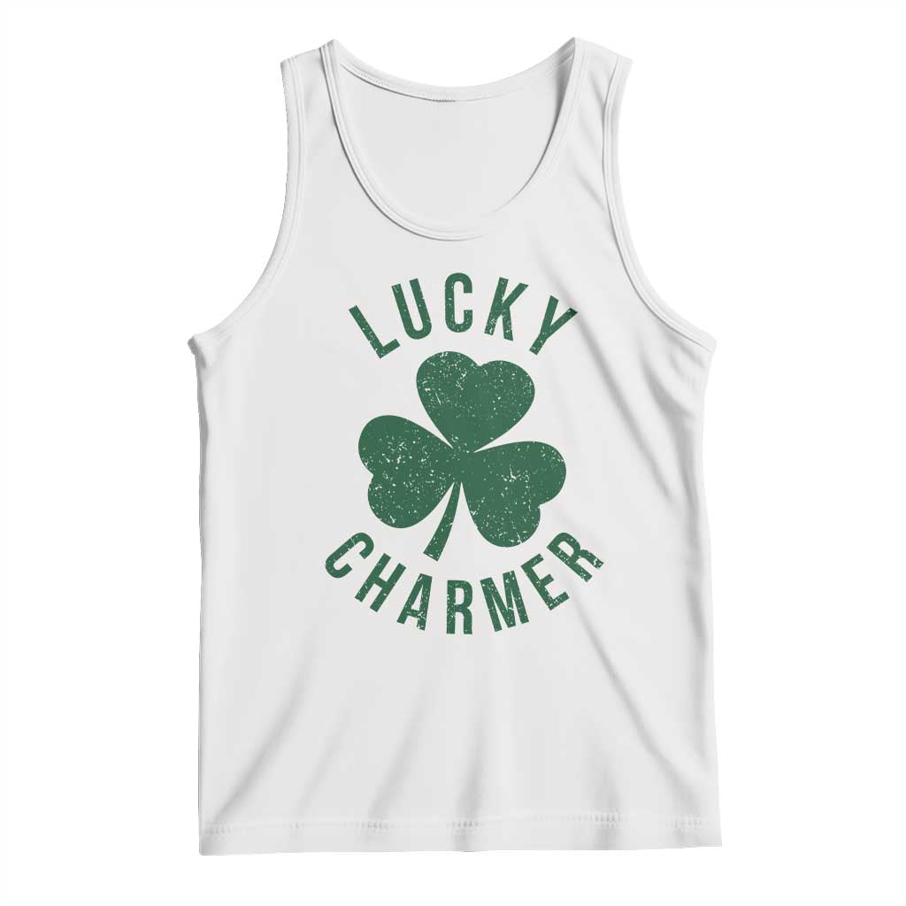 Funny Irish St Patricks Day Shamrock Tank Top Lucky Charmer TS10 White Print Your Wear