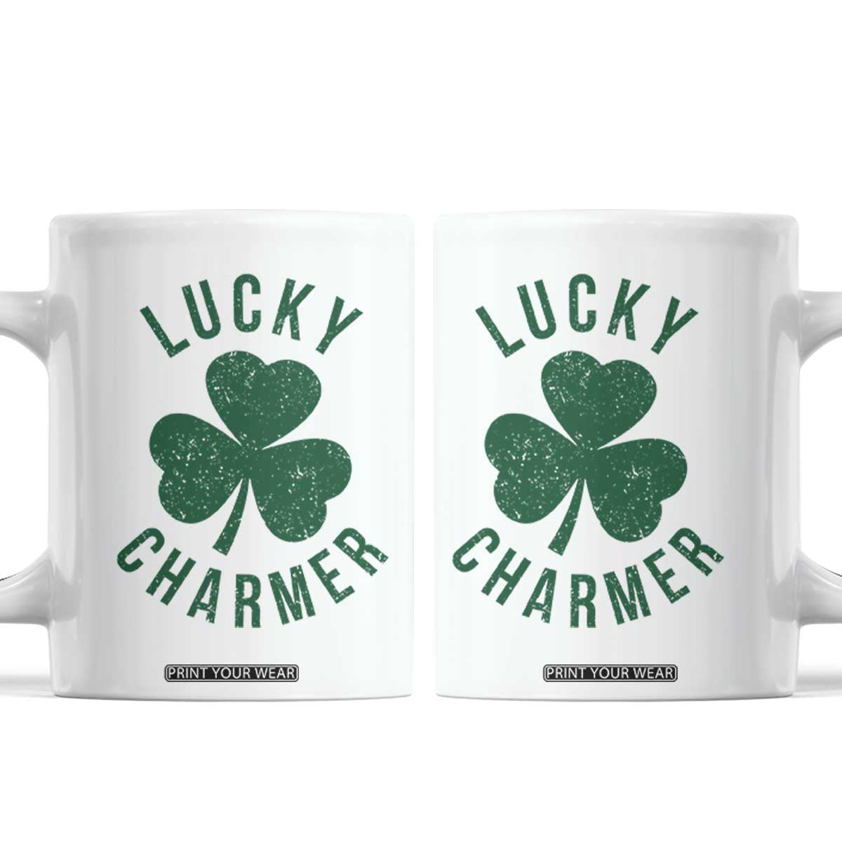 Funny Irish St Patricks Day Shamrock Coffee Mug Lucky Charmer TS10 White Print Your Wear