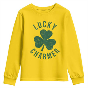Funny Irish St Patricks Day Shamrock Youth Sweatshirt Lucky Charmer TS10 Daisy Print Your Wear