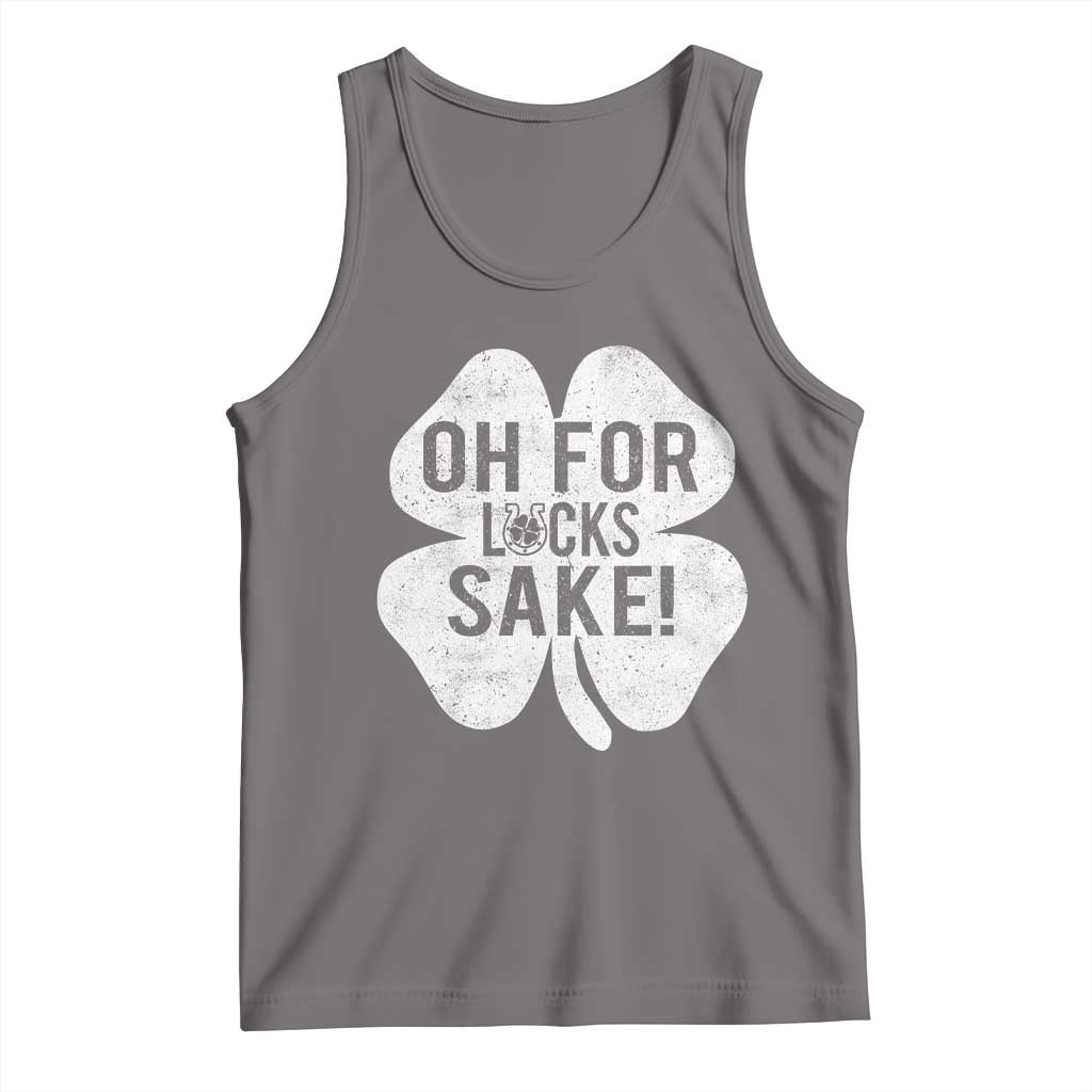 Funny Irish St Patricks Day Shamrock Tank Top Oh For Lucks Sake TS10 Deep Heather Print Your Wear