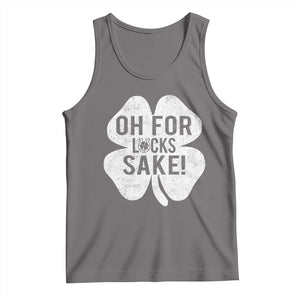 Funny Irish St Patricks Day Shamrock Tank Top Oh For Lucks Sake TS10 Deep Heather Print Your Wear
