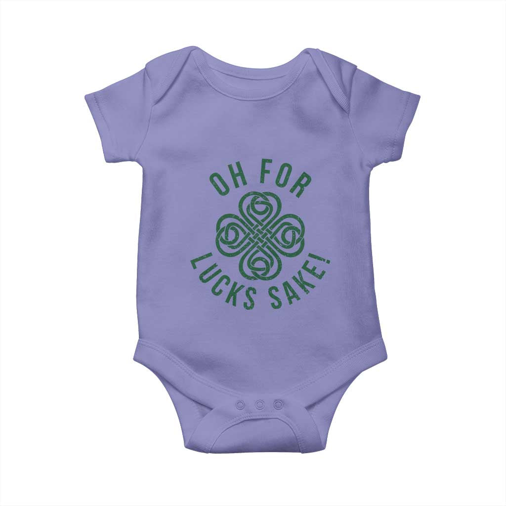 Funny St Patricks Day Baby Onesie Oh For Lucks Sake Irish Celtic Shamrock TS10 Violet Print Your Wear