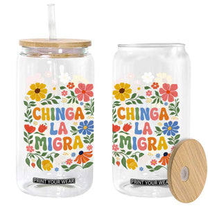 Chinga La Migra Glass Can Funny Boho Floral Resist Retro Pro Immigration TS10 Print Your Wear
