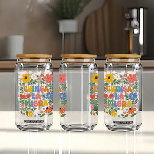 Chinga La Migra Glass Can Funny Boho Floral Resist Retro Pro Immigration TS10 Print Your Wear