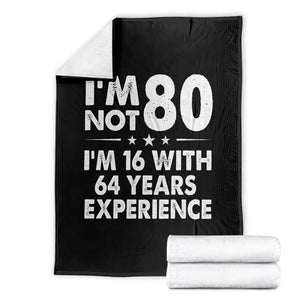 80th Birthday Throw Blanket Funny Saying Retro Vintage 80 Year Old Gift TS10 Black Print Your Wear