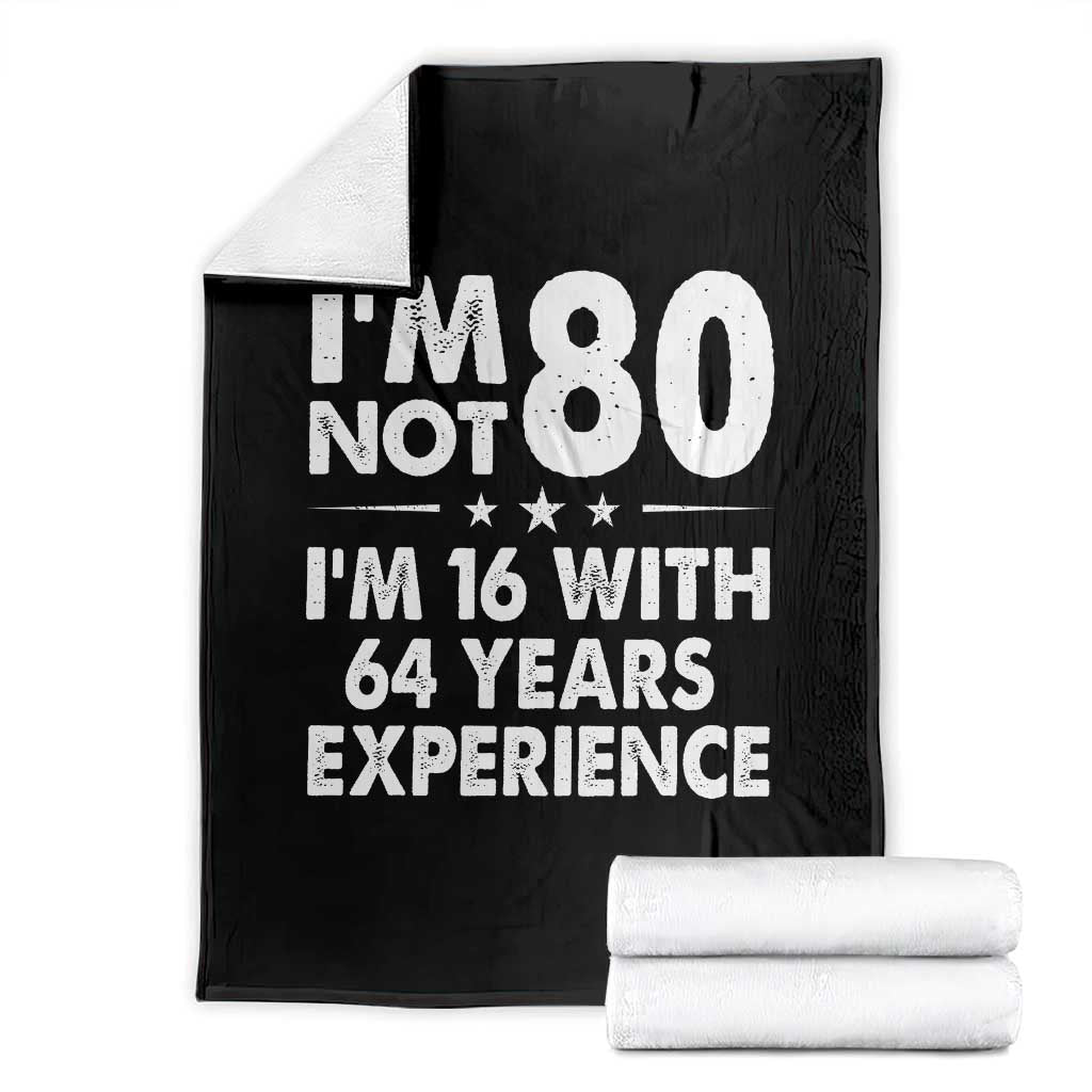 80th Birthday Throw Blanket Funny Saying Retro Vintage 80 Year Old Gift TS10 Black Print Your Wear