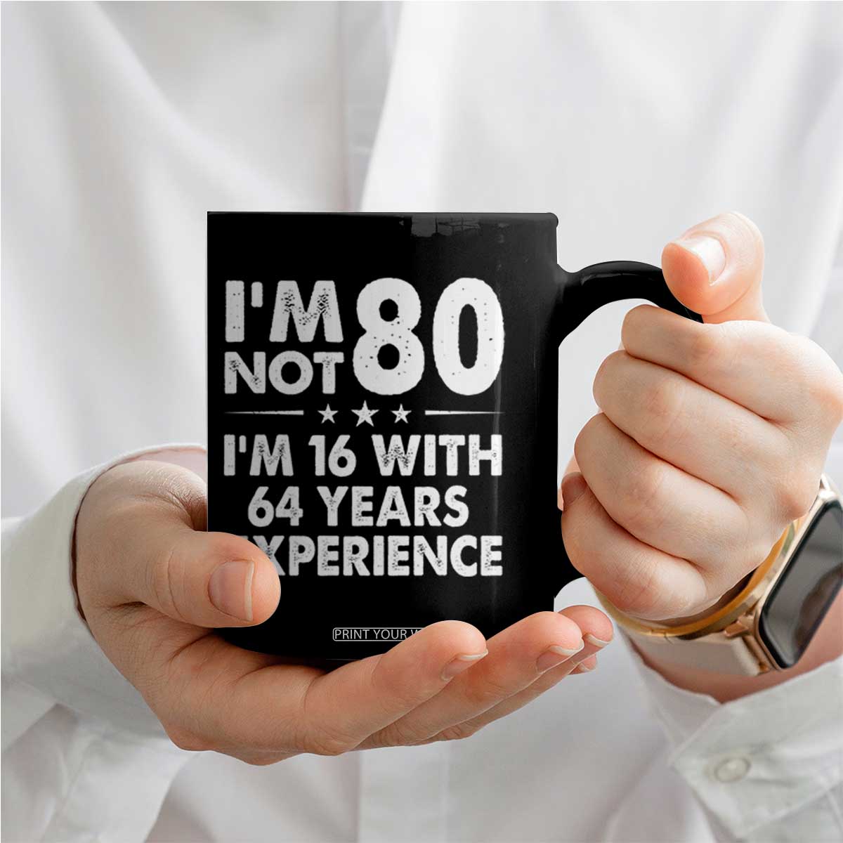 80th Birthday Coffee Mug Funny Saying Retro Vintage 80 Year Old Gift TS10 Print Your Wear