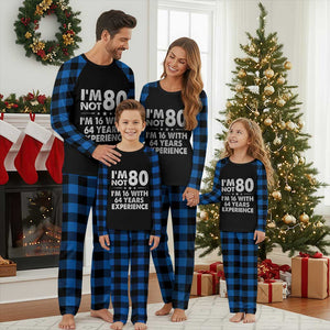 80th Birthday Plaid Pajama Set Funny Saying Retro Vintage 80 Year Old Gift TS10 Blue Plaid Print Your Wear