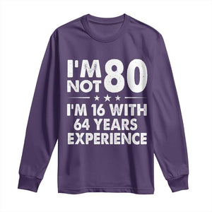 80th Birthday Long Sleeve Shirt Funny Saying Retro Vintage 80 Year Old Gift TS10 Purple Print Your Wear