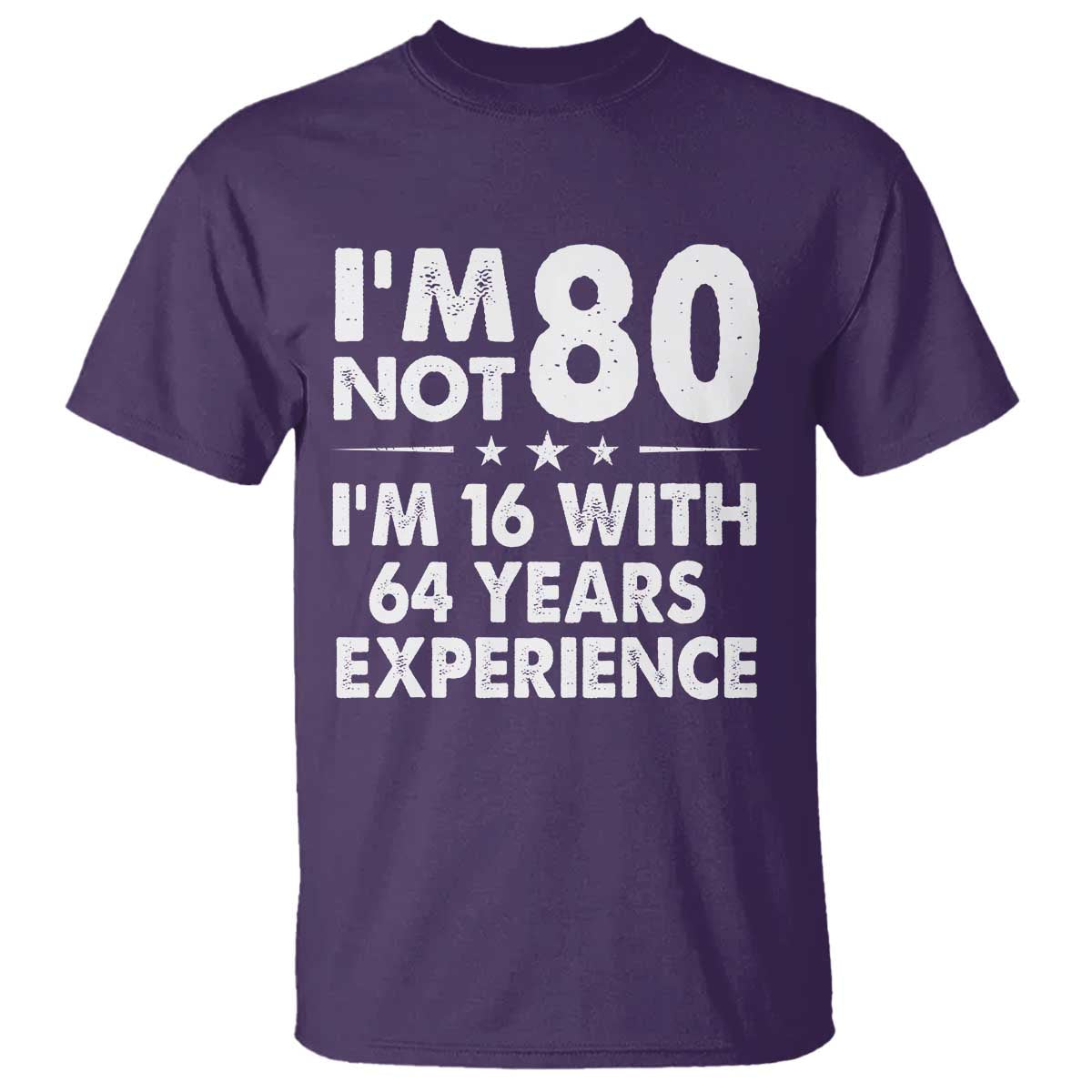80th Birthday T Shirt Funny Saying Retro Vintage 80 Year Old Gift TS10 Purple Print Your Wear