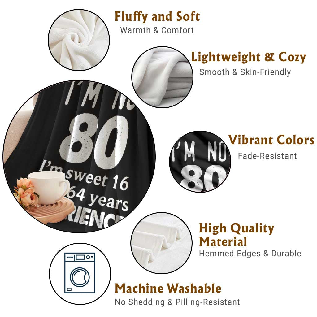 80th Birthday Throw Blanket Funny 80 Year Old Gift TS10 Print Your Wear