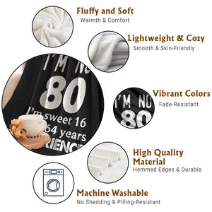80th Birthday Throw Blanket Funny 80 Year Old Gift TS10 Print Your Wear