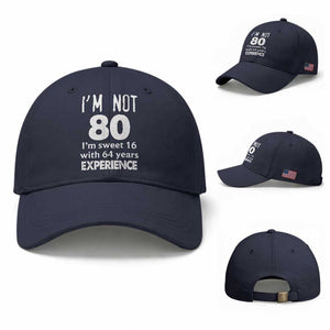 80th Birthday Baseball Cap Funny 80 Year Old Gift TS10 Baseball Cap Universal Fit Navy Print Your Wear