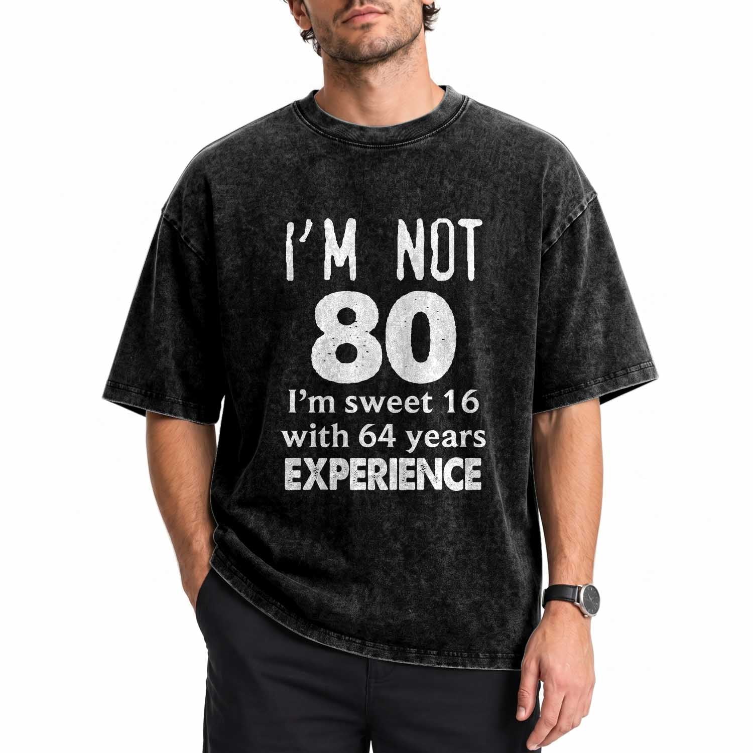 80th Birthday Washed Cotton T-Shirt Funny 80 Year Old Gift