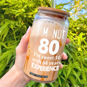 80th Birthday Glass Can Funny 80 Year Old Gift TS10 Black Print Your Wear