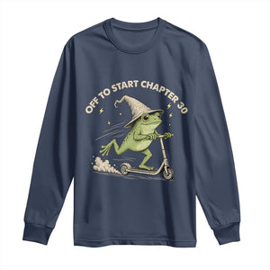 30th Birthday Frog Long Sleeve Shirt Off To Start Chapter 30 TS10 Navy Print Your Wear