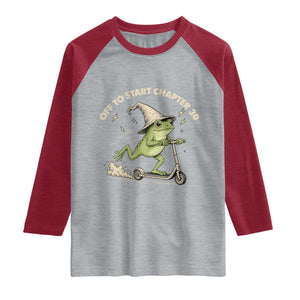30th Birthday Frog Raglan Shirt Off To Start Chapter 30 TS10 Heather Gray Heather Red Print Your Wear