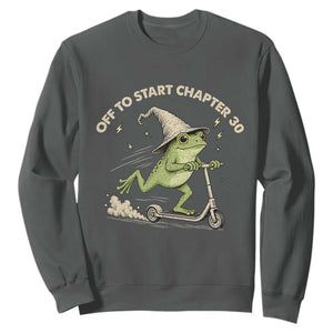 30th Birthday Frog Sweatshirt Off To Start Chapter 30 TS10 Dark Heather Print Your Wear