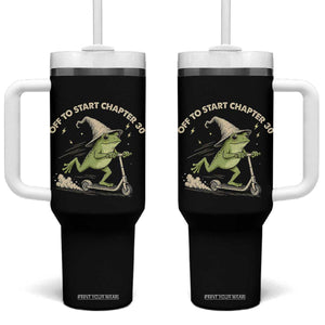 30th Birthday Frog Tumbler With Handle Off To Start Chapter 30 TS10 One Size: 40 oz Black Print Your Wear