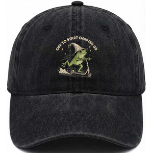 30th Birthday Frog Washed Cotton Baseball Cap Off To Start Chapter 30 TS10 Print Your Wear