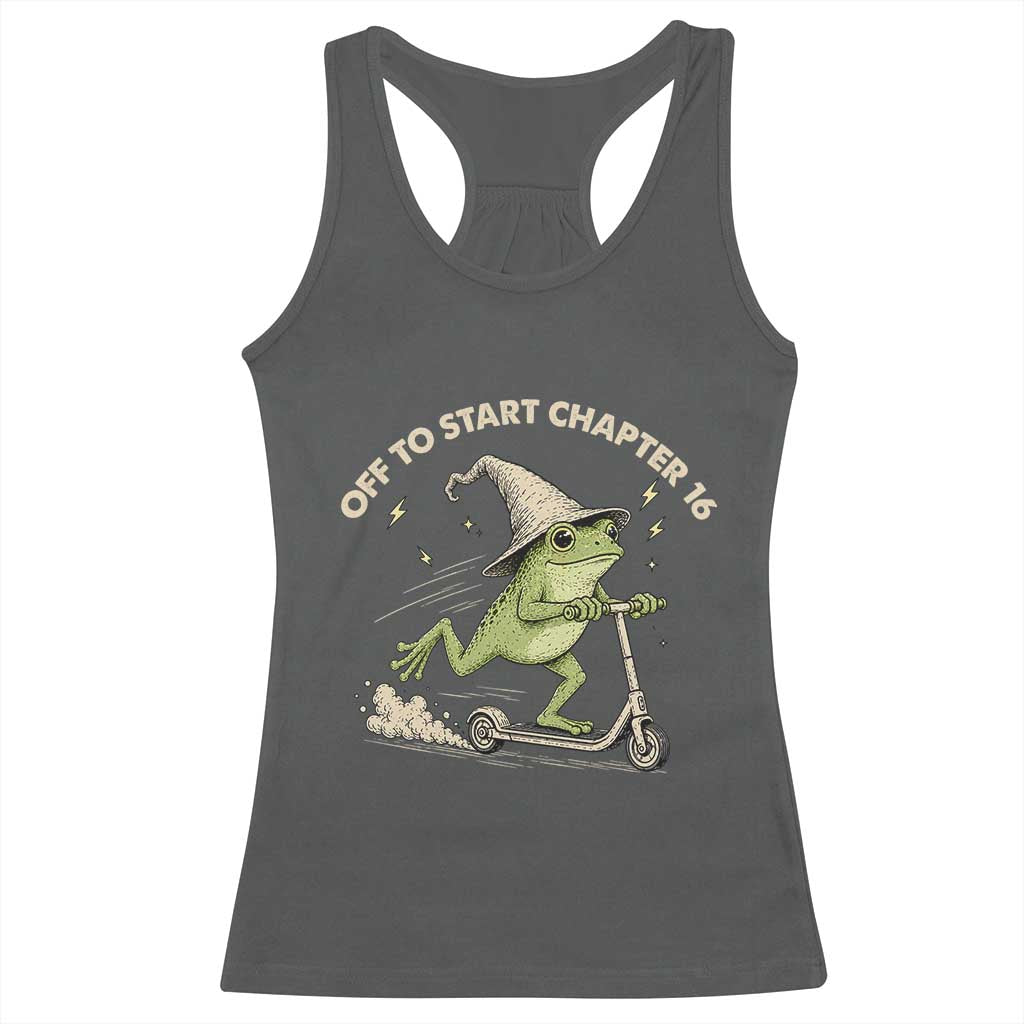 16th Birthday Frog Racerback Tank Top Funny 16 Year Old Gift