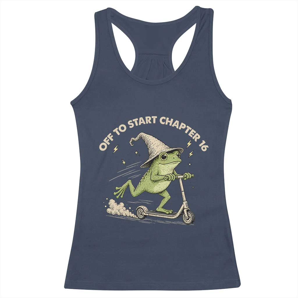 16th Birthday Frog Racerback Tank Top Funny 16 Year Old Gift