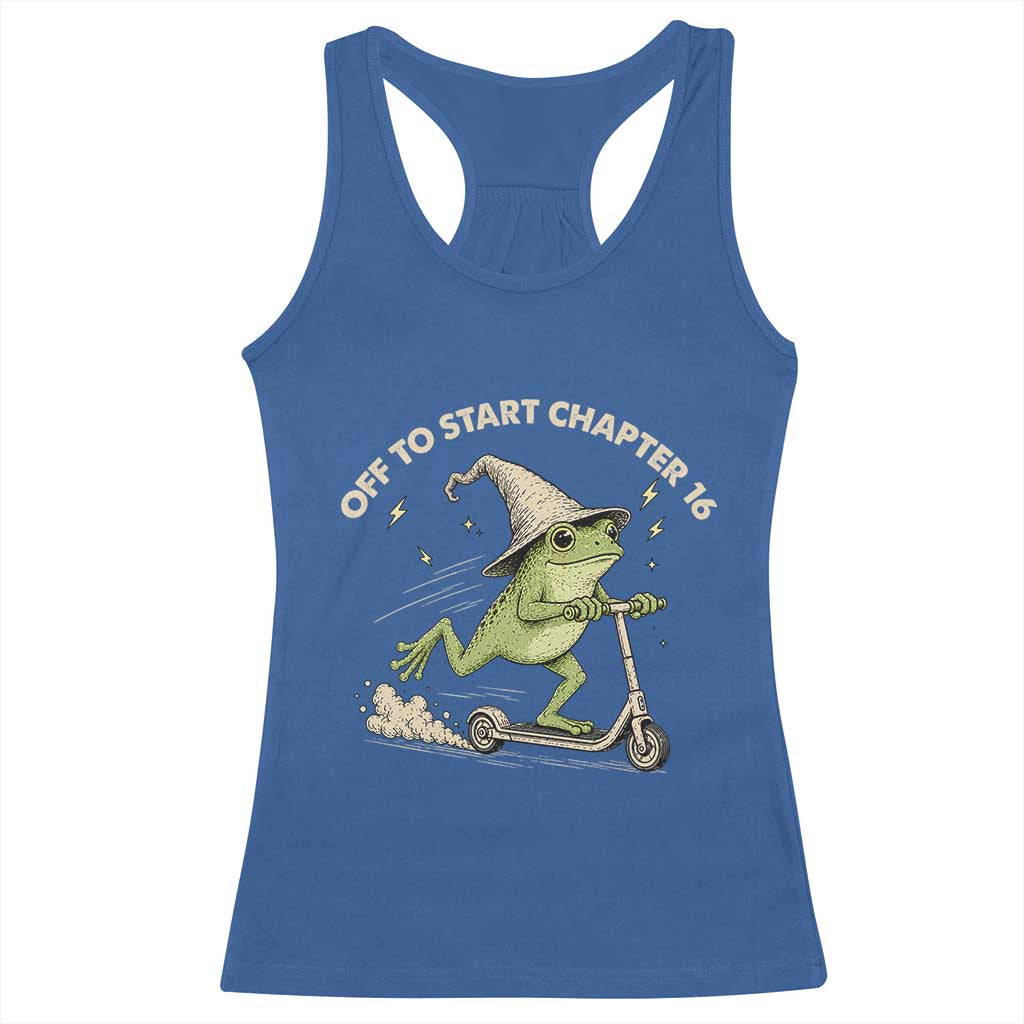 16th Birthday Frog Racerback Tank Top Funny 16 Year Old Gift