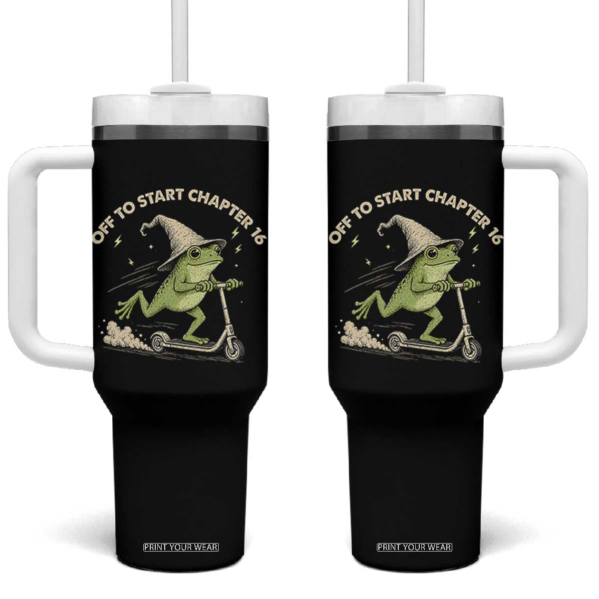 16th Birthday Frog Tumbler With Handle Funny 16 Year Old Gift
