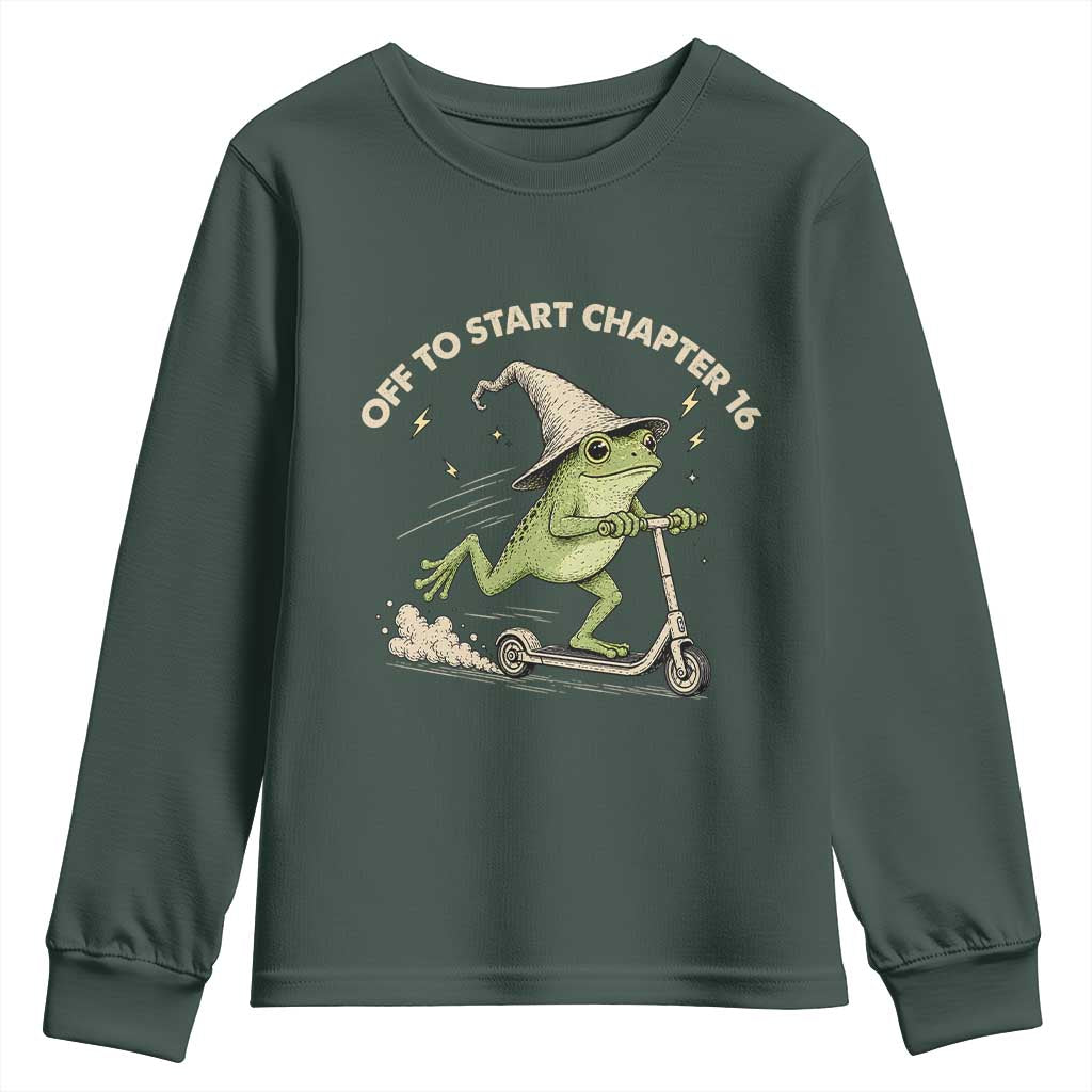 16th Birthday Frog Youth Sweatshirt Funny 16 Year Old Gift
