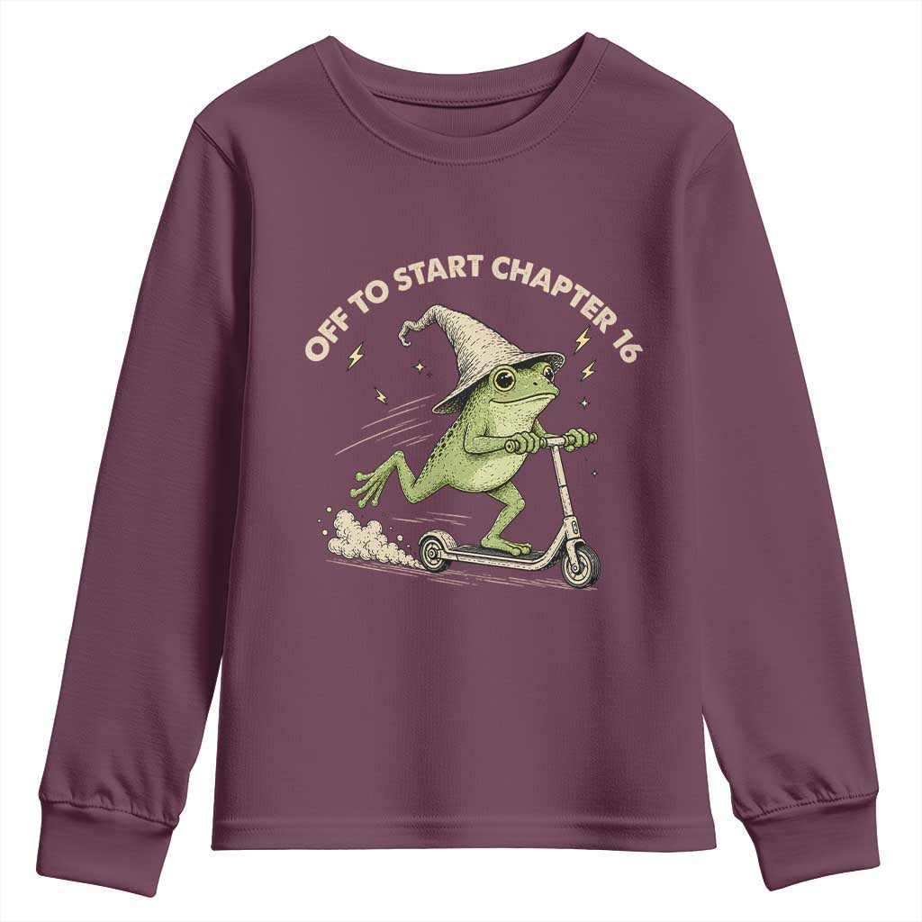 16th Birthday Frog Youth Sweatshirt Funny 16 Year Old Gift