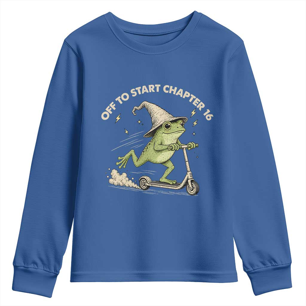 16th Birthday Frog Youth Sweatshirt Funny 16 Year Old Gift