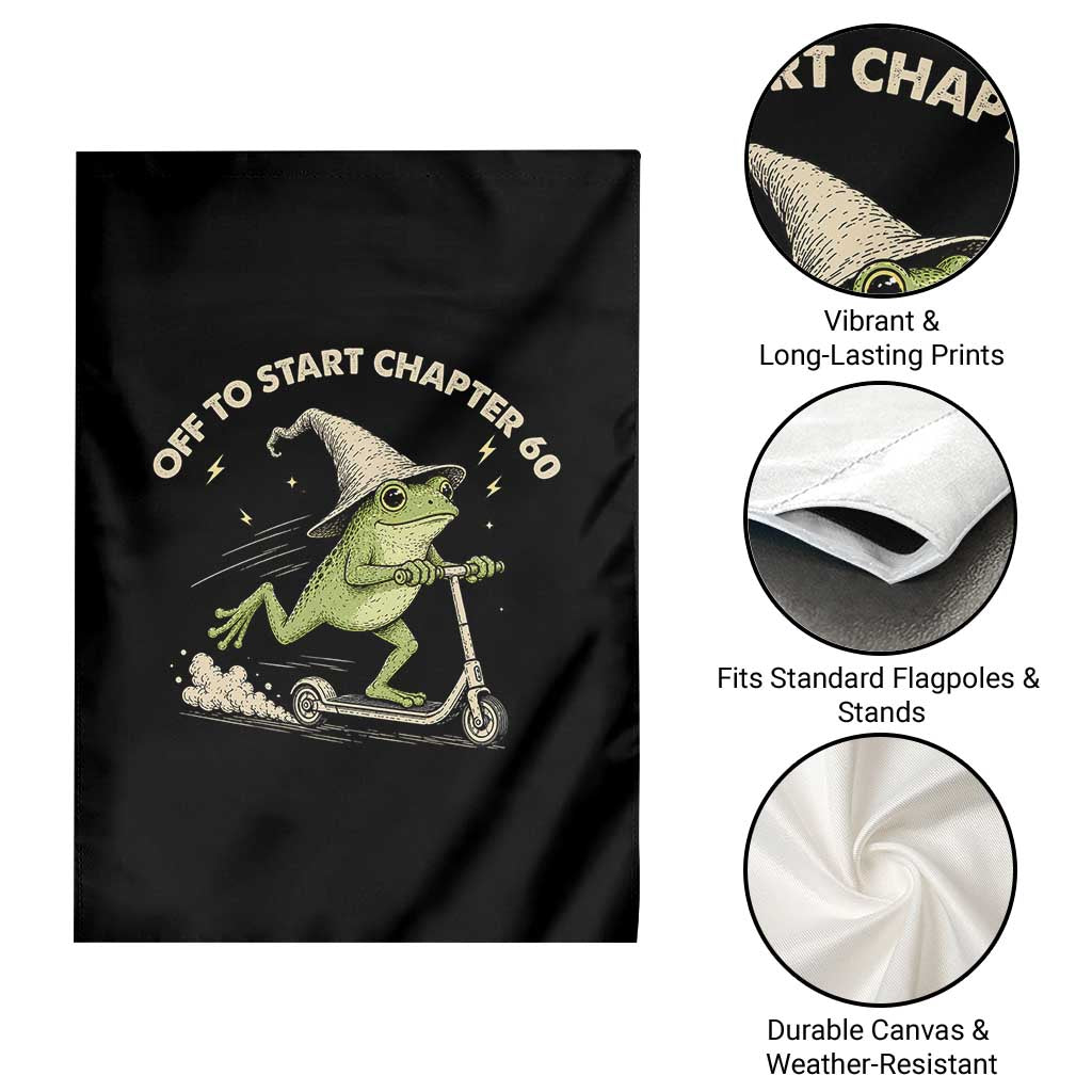 60th Birthday Frog Garden Flag Funny 60 Year Old Gift