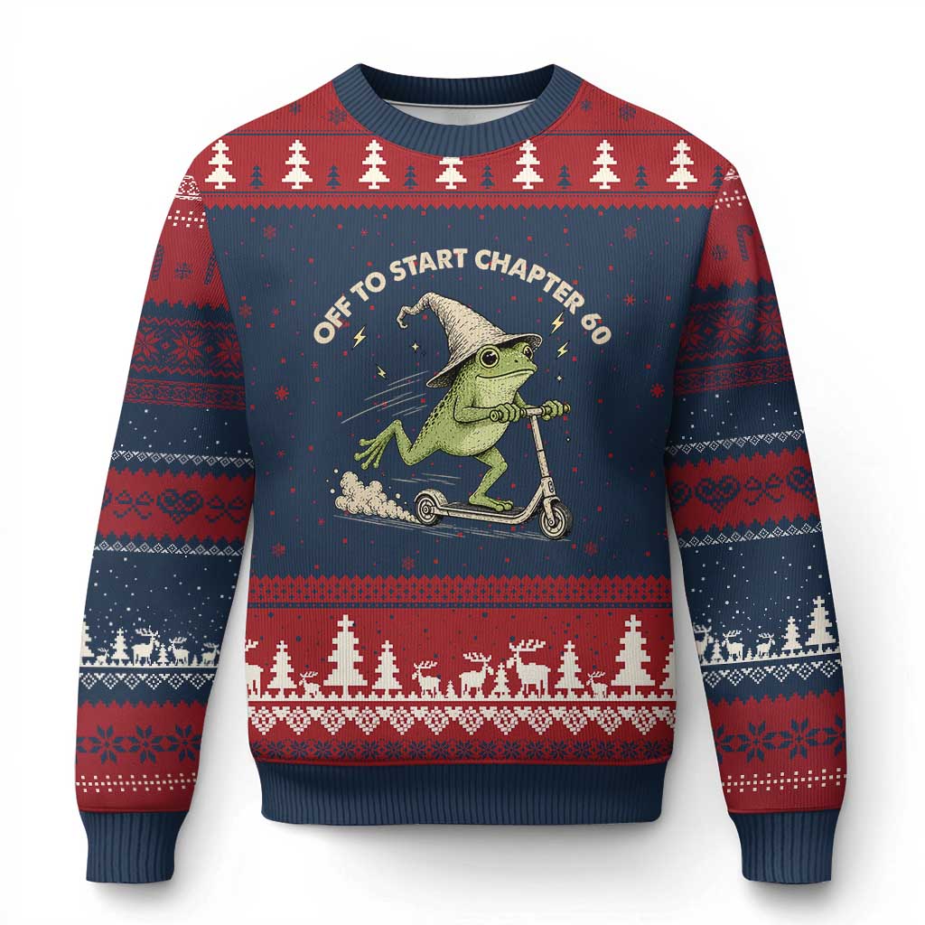 60th Birthday Frog Ugly Christmas Sweater Funny 60 Year Old Gift