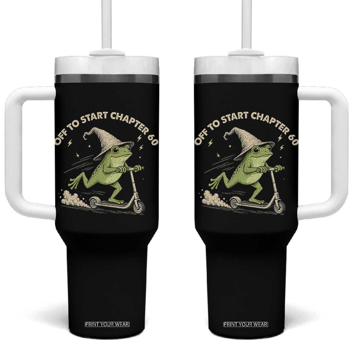 60th Birthday Frog Tumbler With Handle Funny 60 Year Old Gift