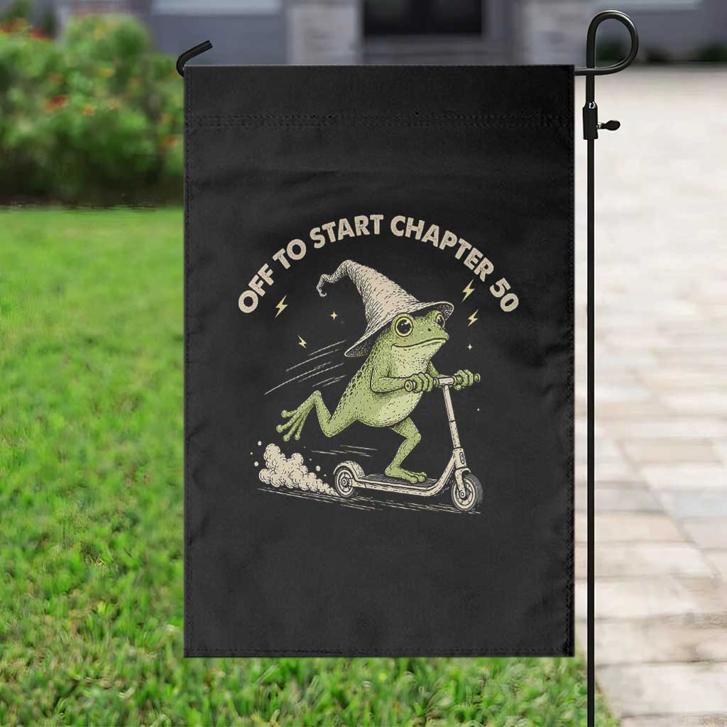 50th Birthday Frog Garden Flag Funny 50 Year Old Gift