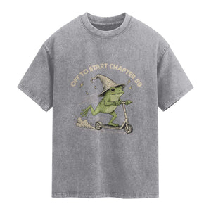 50th Birthday Frog Washed Cotton T-Shirt Funny 50 Year Old Gift