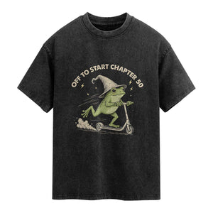 50th Birthday Frog Washed Cotton T-Shirt Funny 50 Year Old Gift