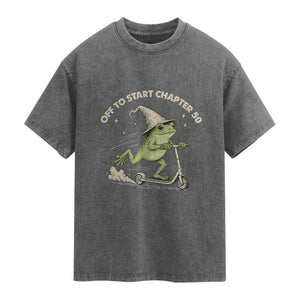 50th Birthday Frog Washed Cotton T-Shirt Funny 50 Year Old Gift