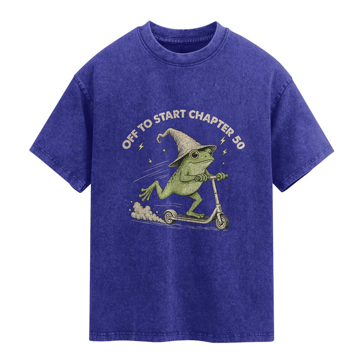 50th Birthday Frog Washed Cotton T-Shirt Funny 50 Year Old Gift