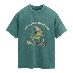 50th Birthday Frog Washed Cotton T-Shirt Funny 50 Year Old Gift