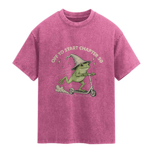 50th Birthday Frog Washed Cotton T-Shirt Funny 50 Year Old Gift