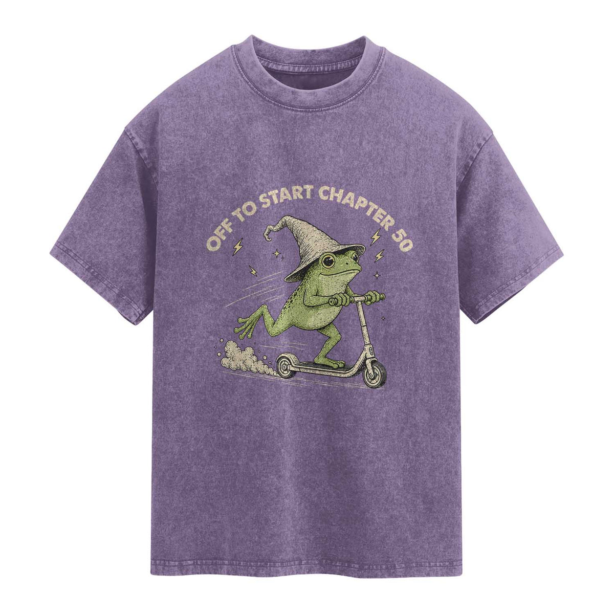 50th Birthday Frog Washed Cotton T-Shirt Funny 50 Year Old Gift