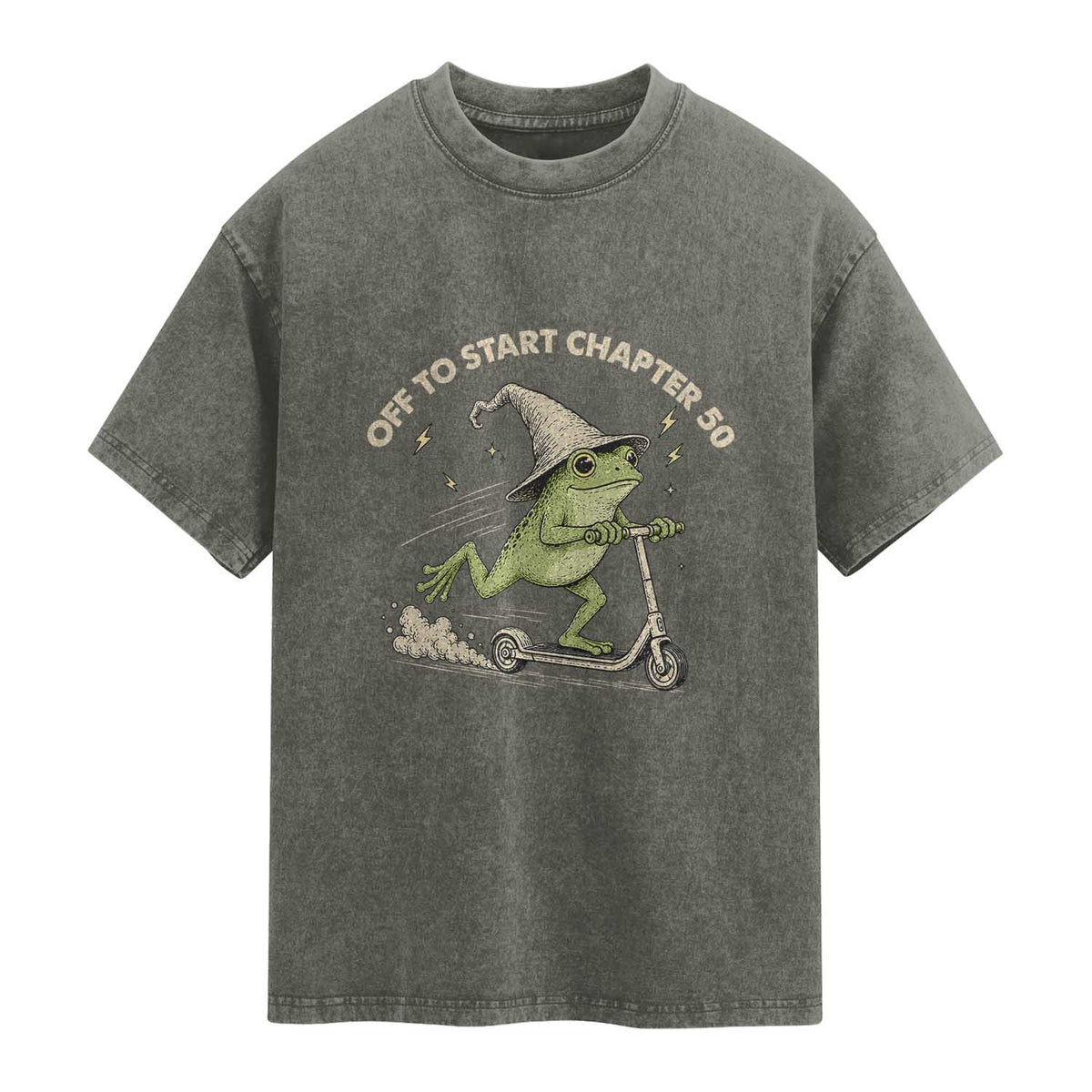 50th Birthday Frog Washed Cotton T-Shirt Funny 50 Year Old Gift