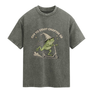 50th Birthday Frog Washed Cotton T-Shirt Funny 50 Year Old Gift