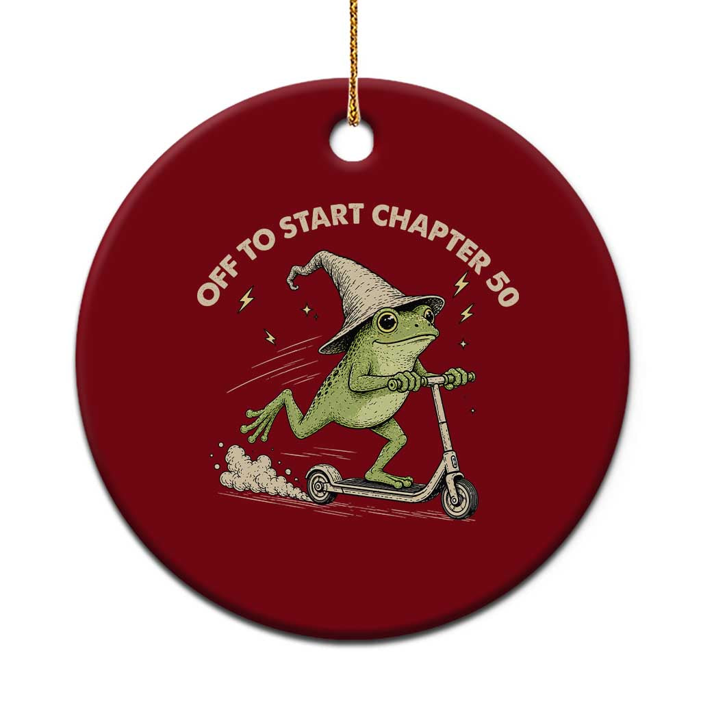 50th Birthday Frog Ceramic Ornament Funny 50 Year Old Gift