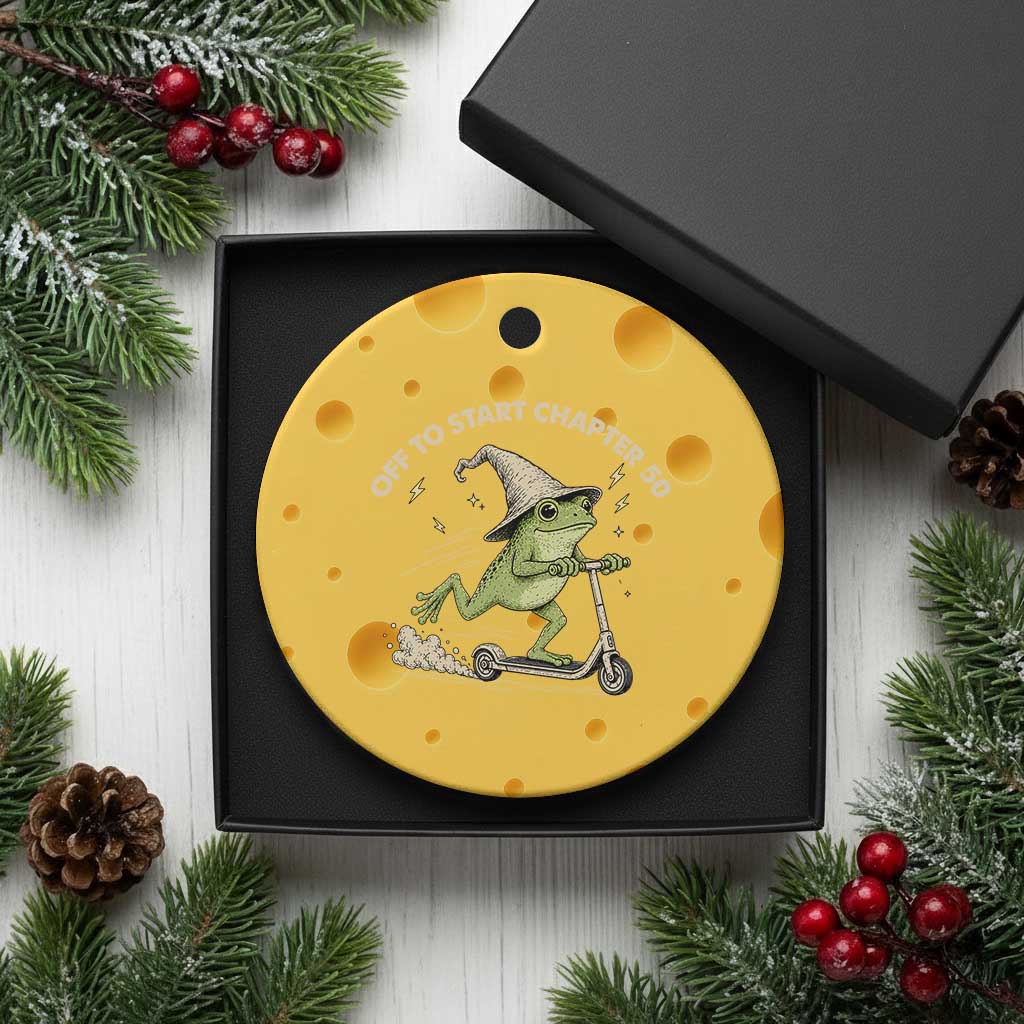50th Birthday Frog Ceramic Ornament Funny 50 Year Old Gift