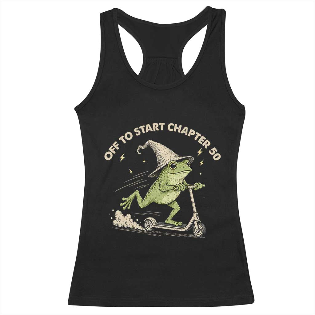50th Birthday Frog Racerback Tank Top Funny 50 Year Old Gift