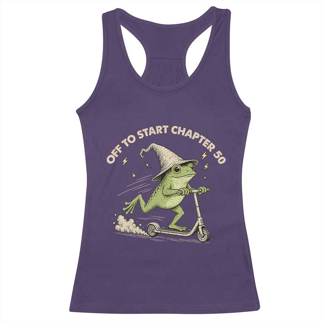 50th Birthday Frog Racerback Tank Top Funny 50 Year Old Gift