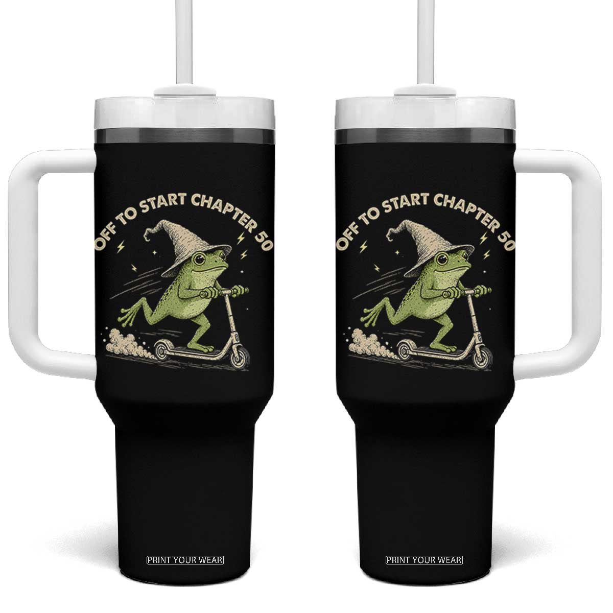 50th Birthday Frog Tumbler With Handle Funny 50 Year Old Gift